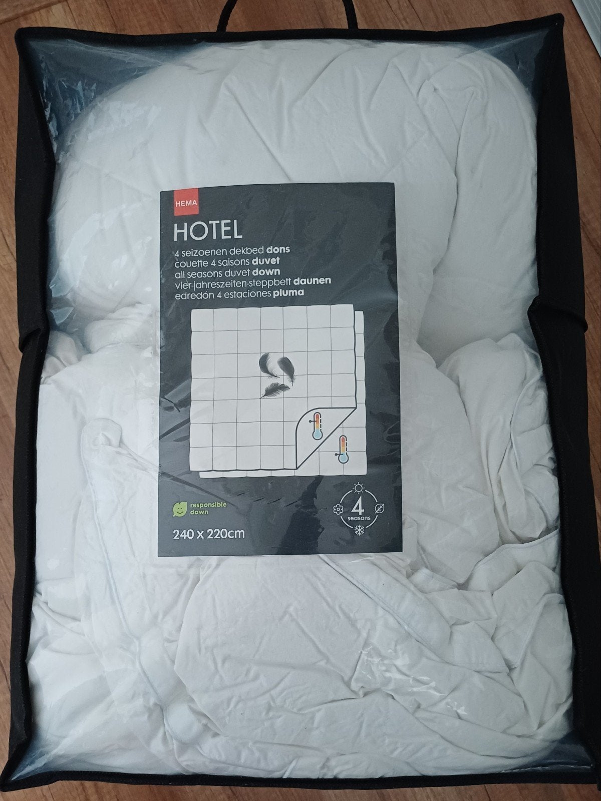 HOTEL 4 Seizoenen dekbed dons 240 x 220 cm, Ophalen, Wit, Tweepersoons, Dons en Veren