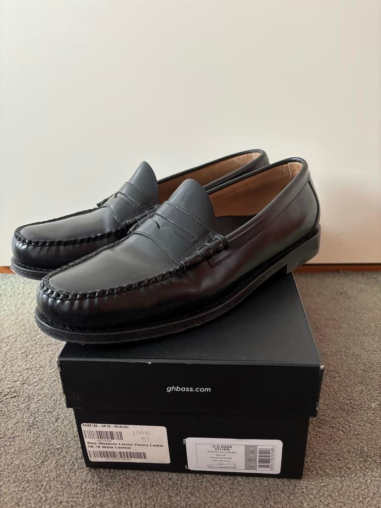 G.H. Bass & Co. Weejuns Larson Penny Loafers 44,5, Ophalen of Verzenden, Zo goed als nieuw, Zwart, Loafers