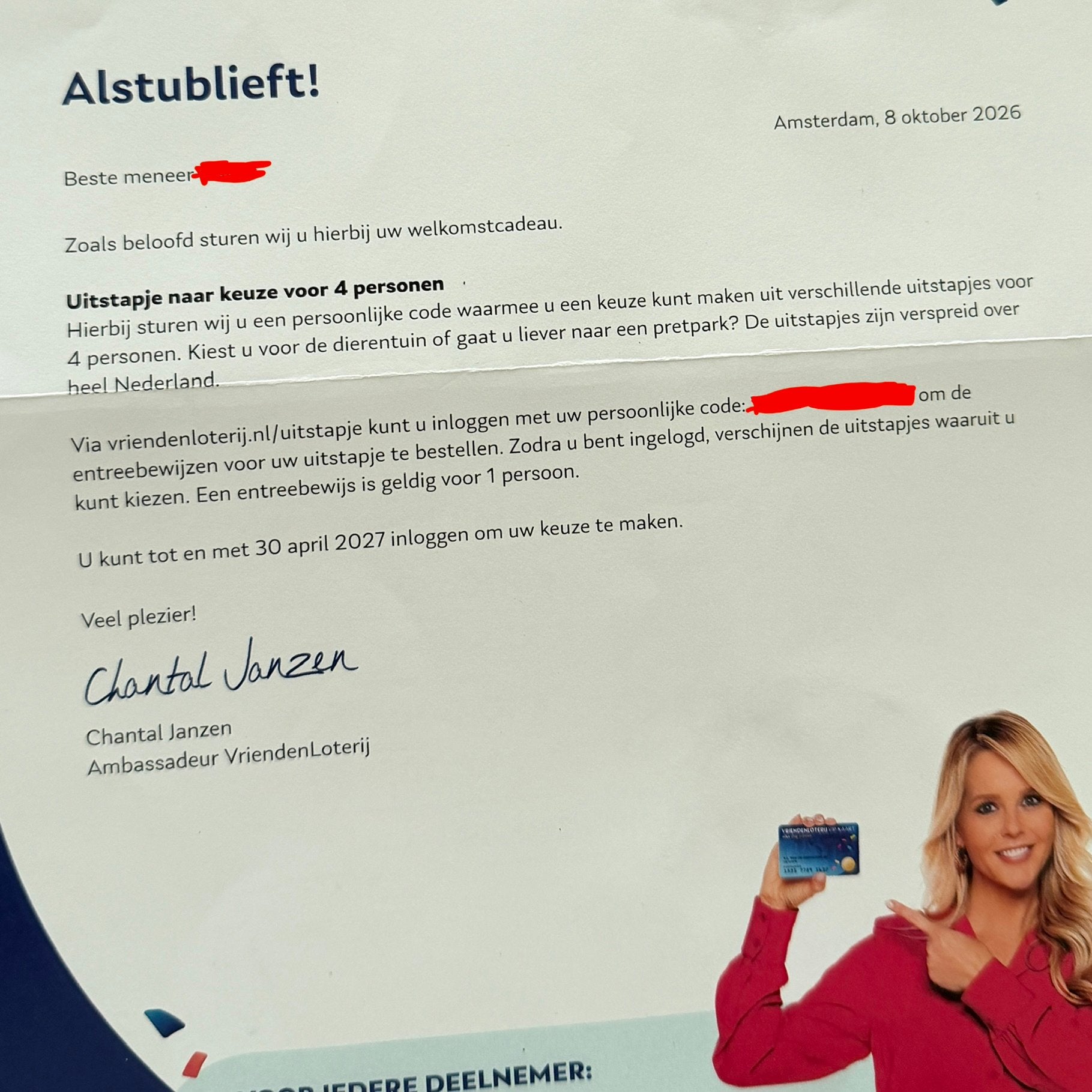 Uitstapje naar keuze, Drie personen of meer, Ticket of Toegangskaart
