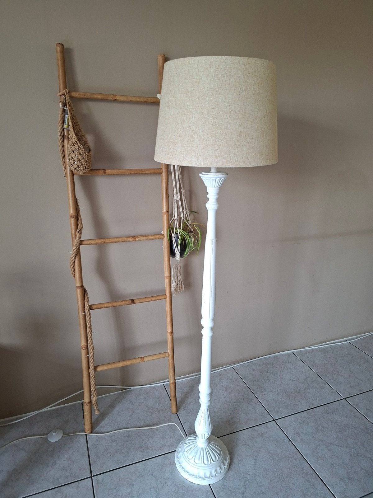 Vloerlamp, Ophalen, Gebruikt, Hout, 150 tot 200 cm