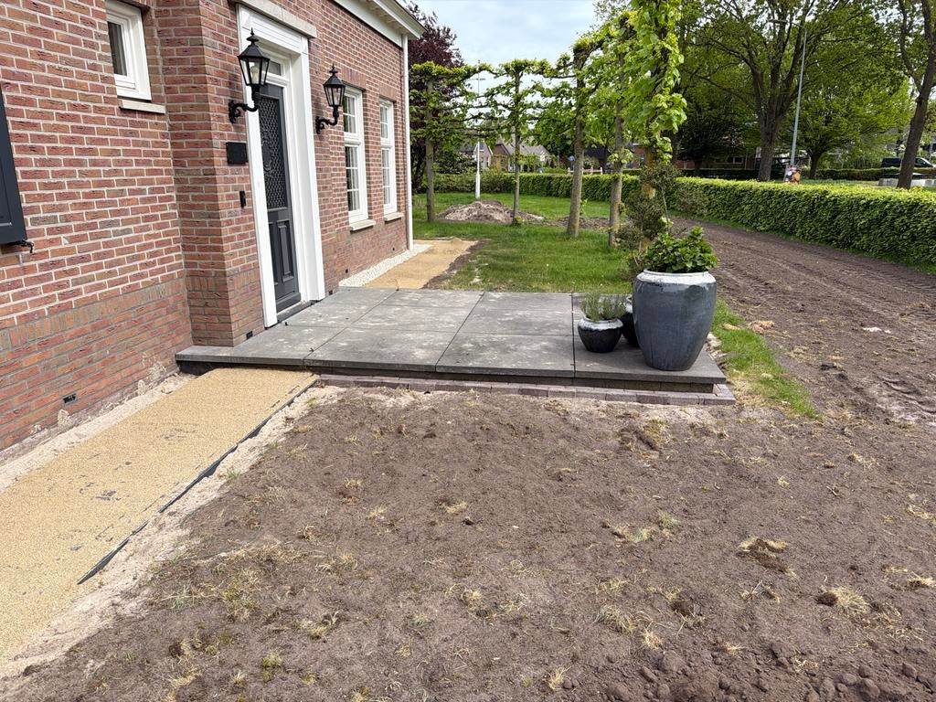 Oud Hollandse Antraciet Tegels 100x100x5 cm - 12 stuks, Ophalen, Gebruikt, 10 m² of meer, Beton