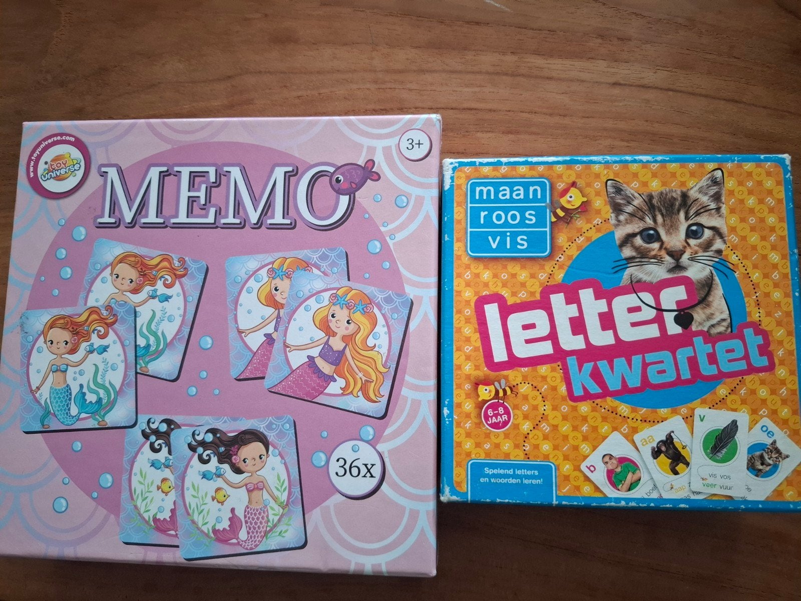 Memo en Letter Kwartet Spellen - Educatief en Leuk, Een of twee spelers, Ophalen of Verzenden, Gebruikt