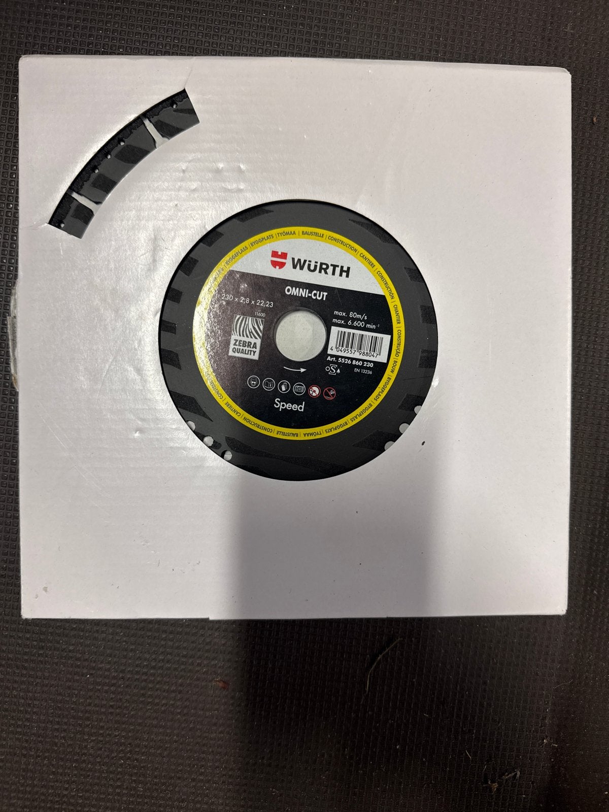 WURTH Speed Omni-Cut Diamantslijpschijf 230mm, Doe-het-zelf en Verbouw, Ophalen of Verzenden, Nieuw, Overige typen