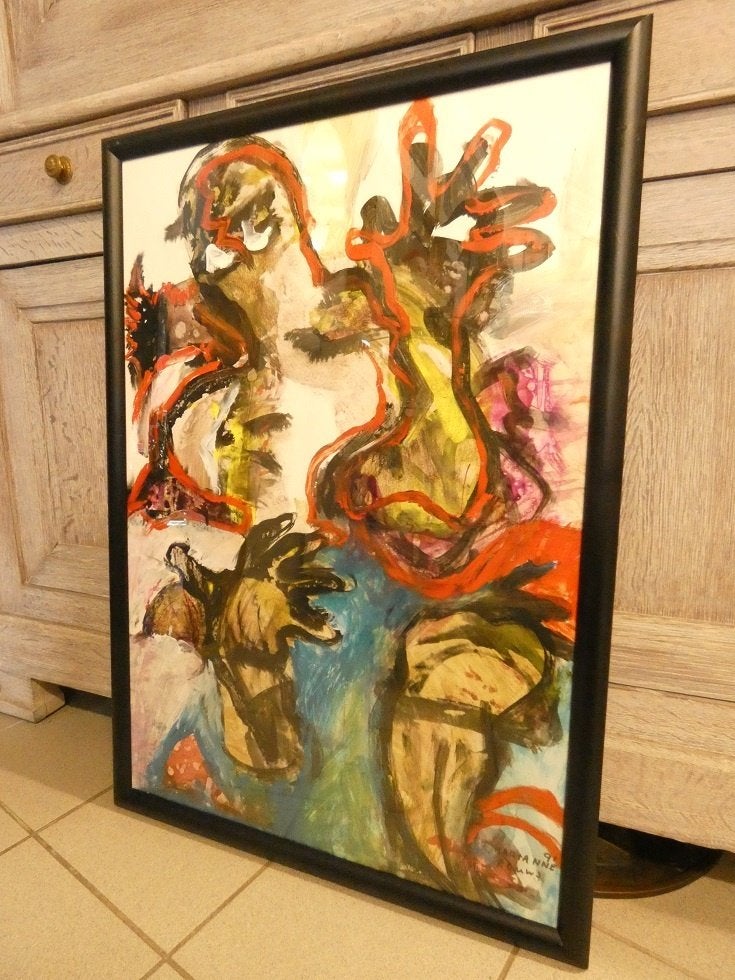 Marianne Rouws (1943), Antiek en Kunst, Kunst | Schilderijen | Modern, Ophalen, Abstract