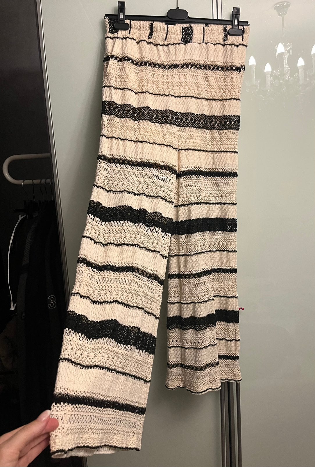 Nieuw kanten broek Elenza by L&L Kant zwart ecru Ibiza Party, Maat 38/40 (M), Beige, Nieuw, Ophalen of Verzenden