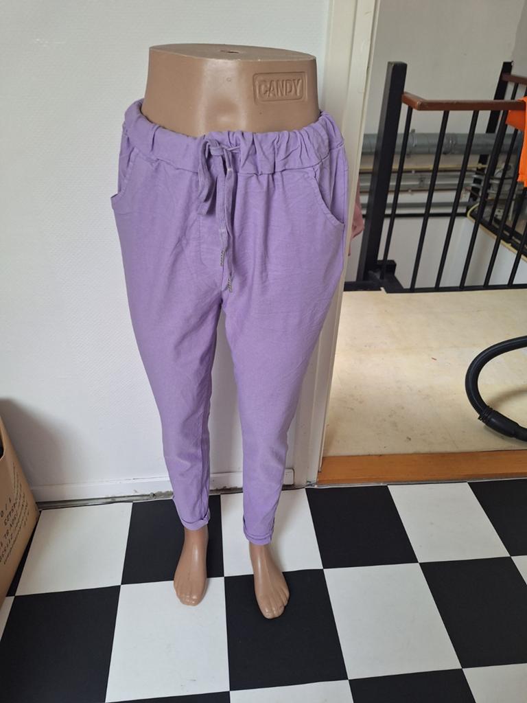 Comfortabele paarse broek - Made in Italy, Kleding | Dames, Maat 38/40 (M), Paars, Ophalen of Verzenden, Lang