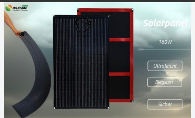 Bluesun Mono Flexibel Zonnepaneel 160W, Nieuw, Ophalen of Verzenden, Nvt, Nvt