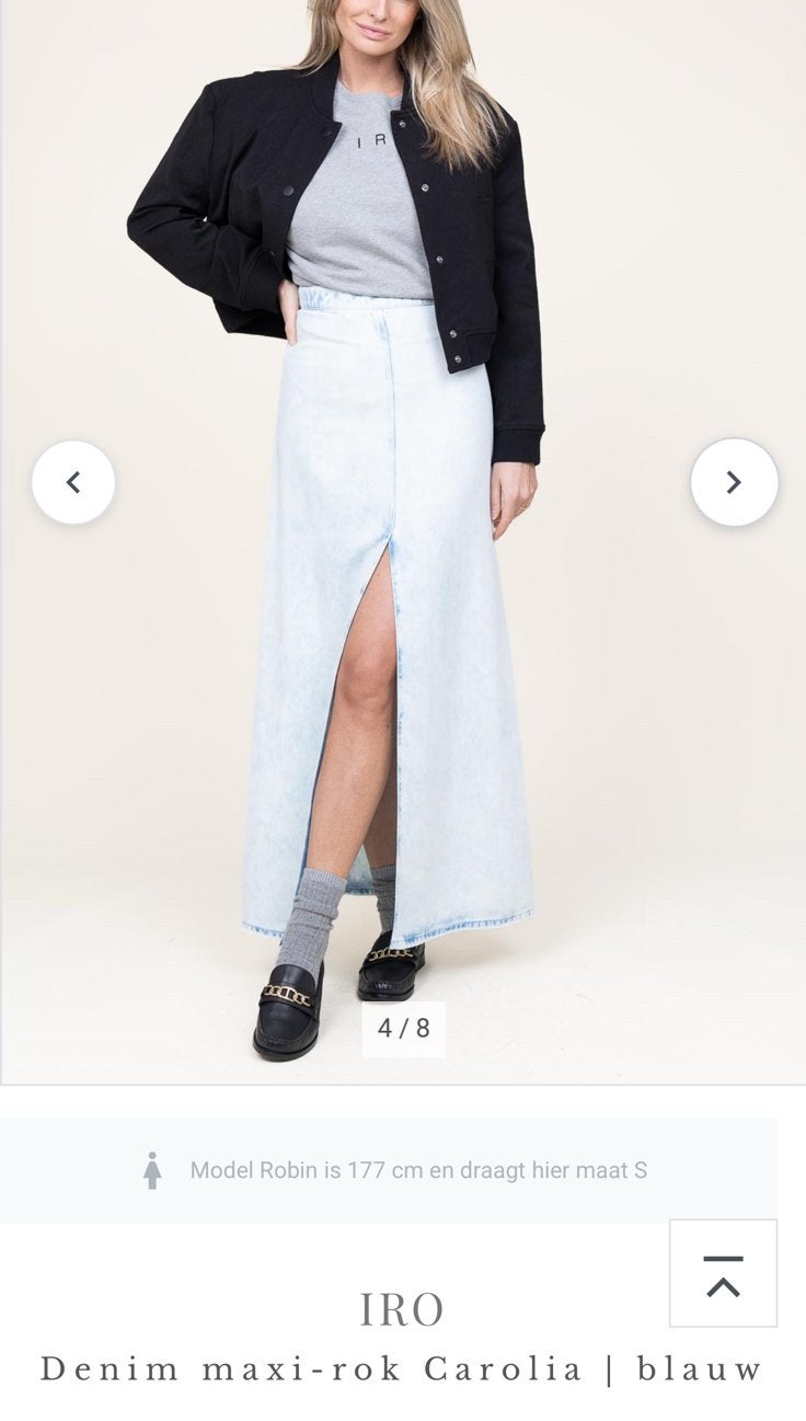 Nieuwe IRO zachte spijkerrok met split, maat 40, Kleding | Dames, Rokken, Nieuw, Maat 38/40 (M), Blauw, Onder de knie, Ophalen of Verzenden