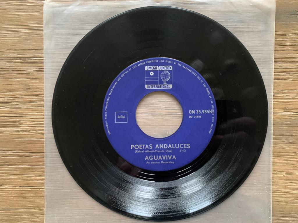 Aguaviva - Poetas andaluces, Ophalen of Verzenden, Gebruikt, Pop, Single