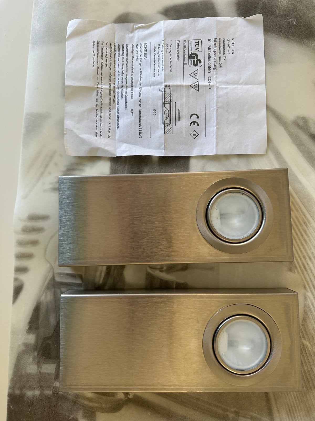 ROLUX Inbouwspots voor meubels (2 stuks), Metaal, Overige merken, Gebruikt, Overige fittingen