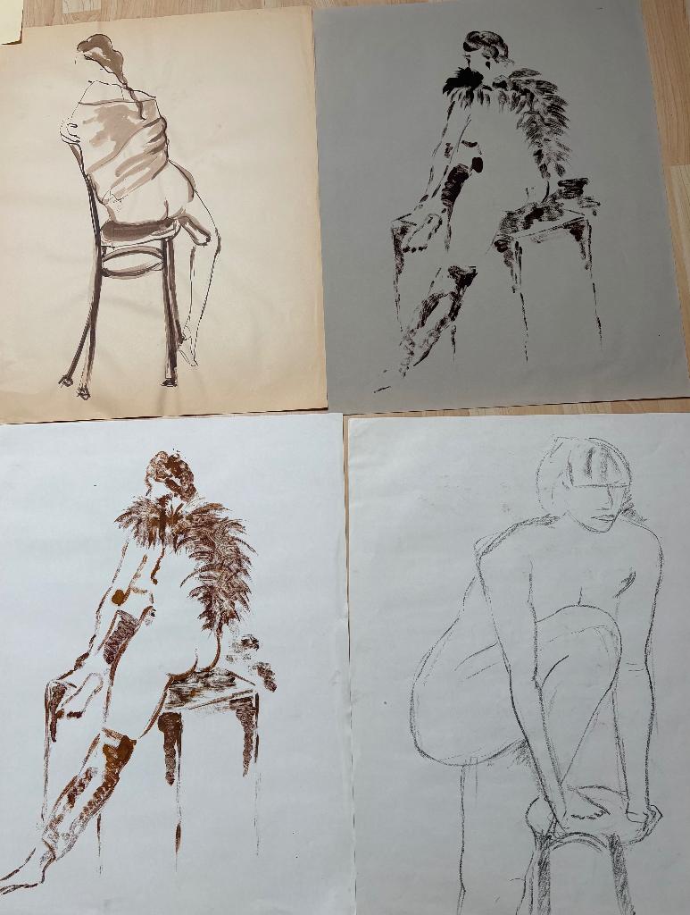 STUDIES OP PAPIERMET HOUTSKOOL, BISTER, MOO-TYPE ....., Ophalen of Verzenden