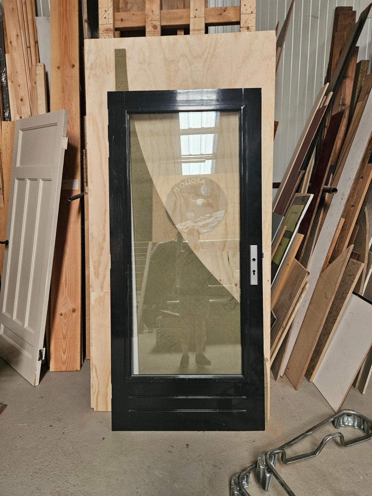 Hardhouten meranti buitendeur dubbelglas, Gebruikt, Deurkozijn, 150 tot 225 cm, Inclusief glas