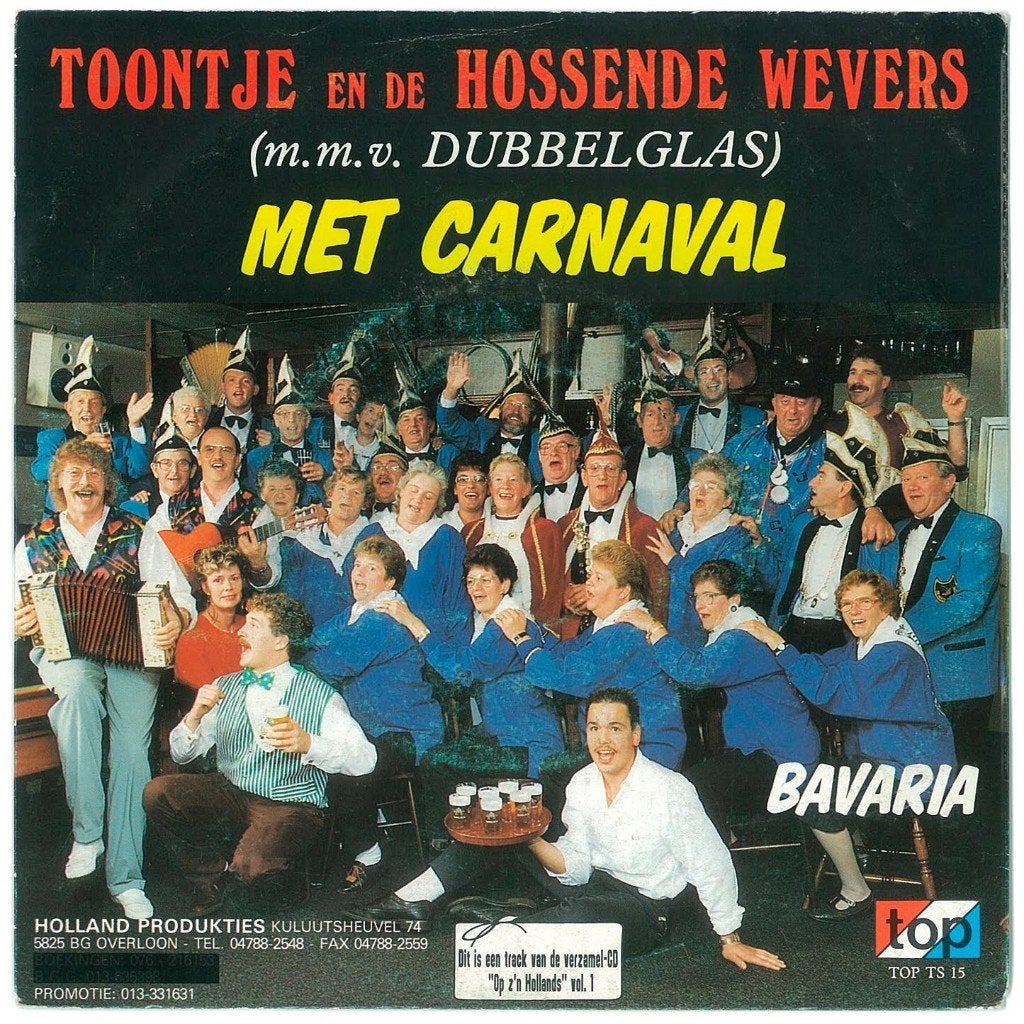 Single : Toontje & de Hossende Wevers - Met Carnaval (Top), Gebruikt, Fotohoes, 7 inch, Ophalen of Verzenden