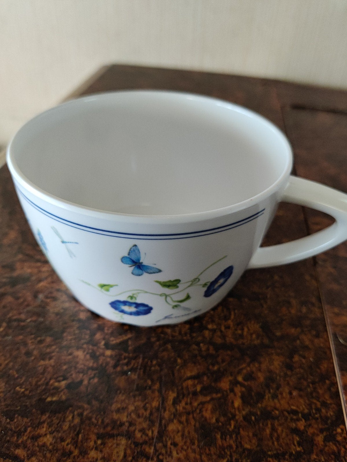 mepal rosti melamine servies Janneke Brinkman blauw/wit, Ophalen of Verzenden, Gebruikt