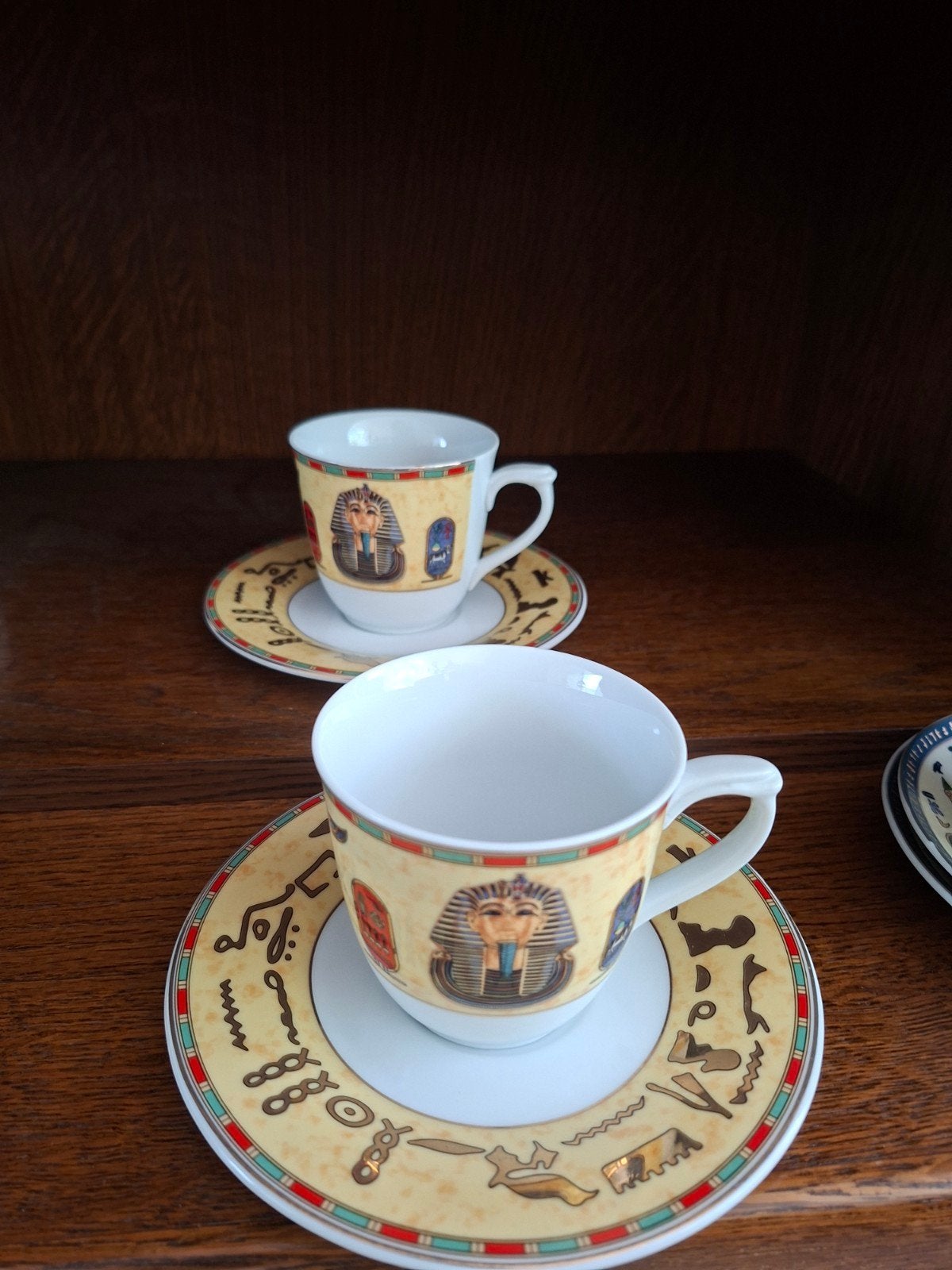 Egyptische koffie/espresso kop en schotel set, Ophalen of Verzenden