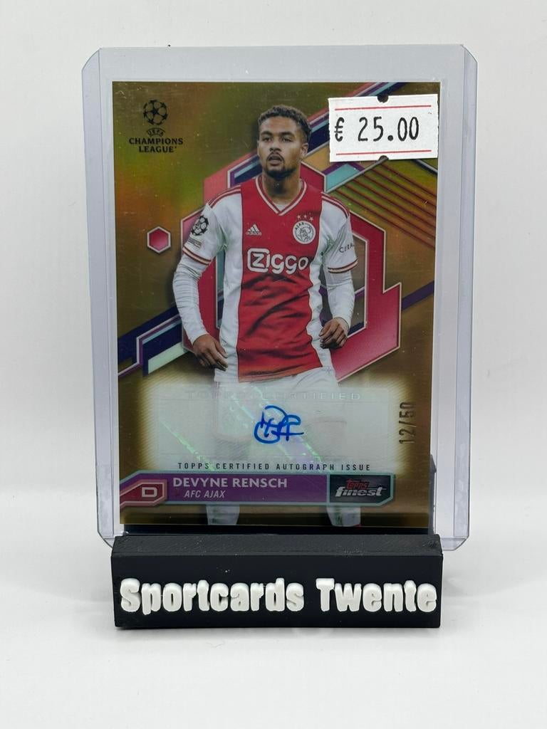 Devyne Rensch - Topps Finest - auto /50 - Ajax, Ophalen of Verzenden, Zo goed als nieuw, Plaatje