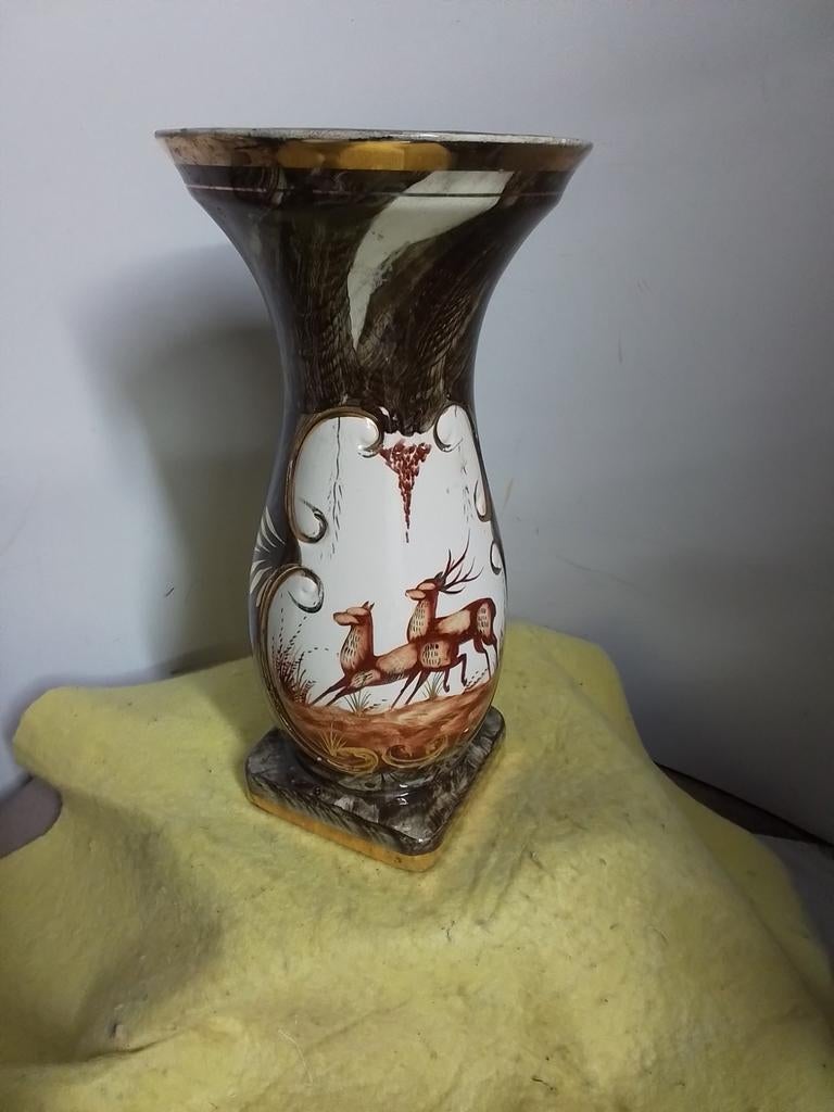 9199) antieke vaas Hubert Bequet  hoog 26cm, Ophalen of Verzenden