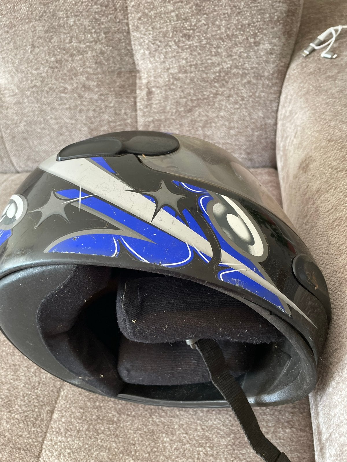 Grex Integraalhelm - Zwart/Blauw met Patroon, Overige merken, Heren, Ophalen of Verzenden, Integraalhelm