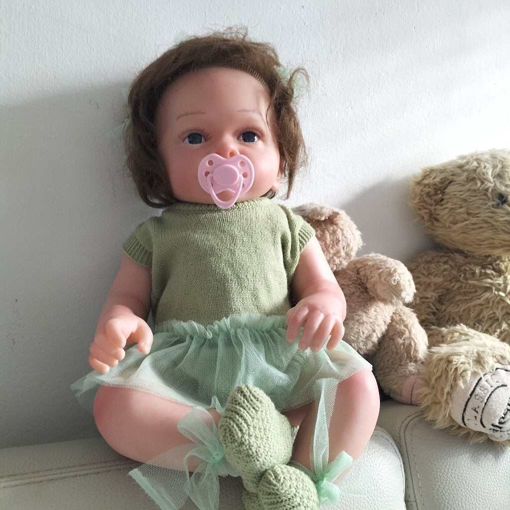 reborn baby meisje 55 cm, Verzamelen, Ophalen of Verzenden, Nieuw, Babypop, Levensecht of Reborn