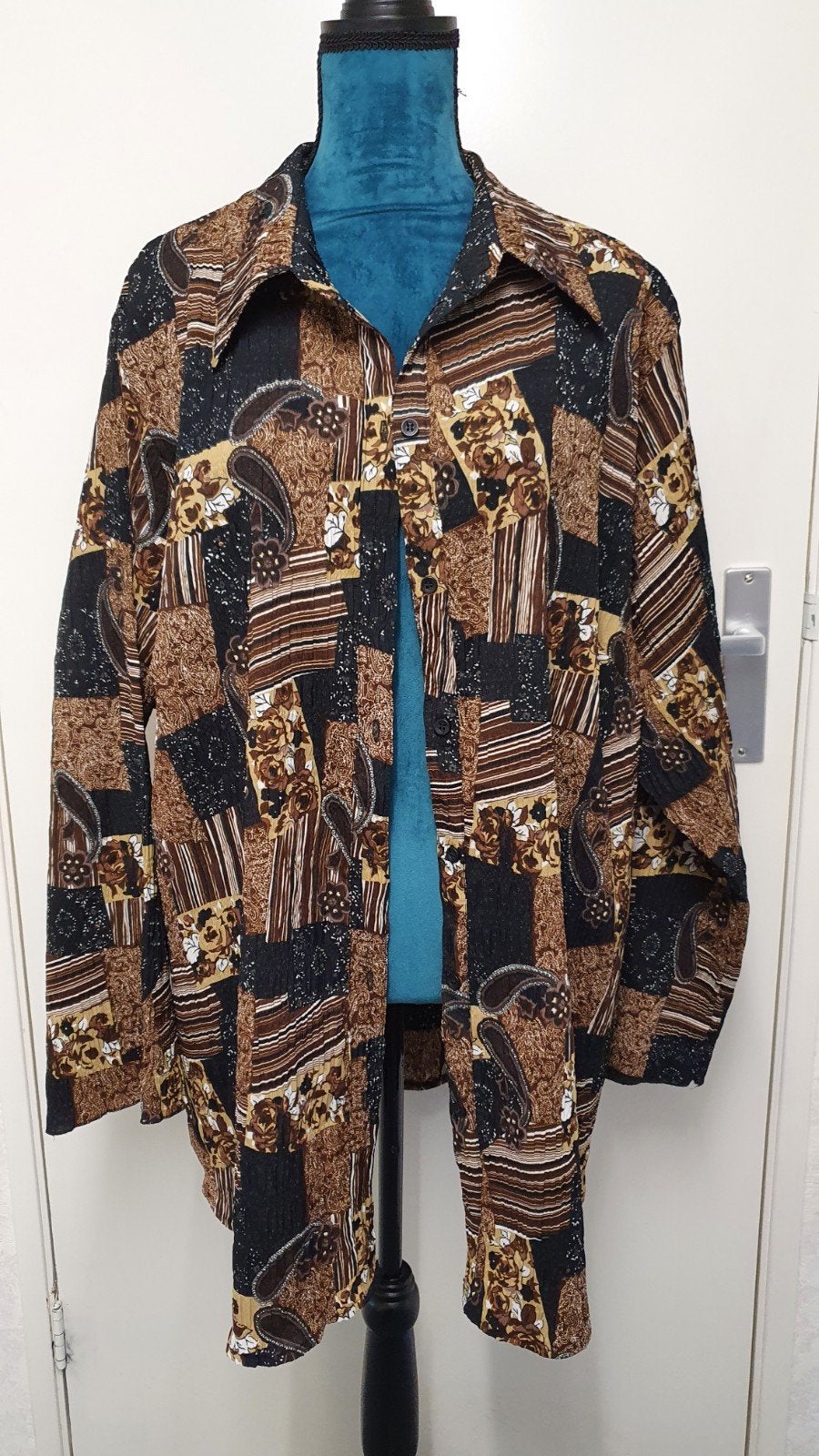 Bruine blouse maat 52, Ophalen of Verzenden, Zo goed als nieuw, Bruin, Blouse of Tuniek
