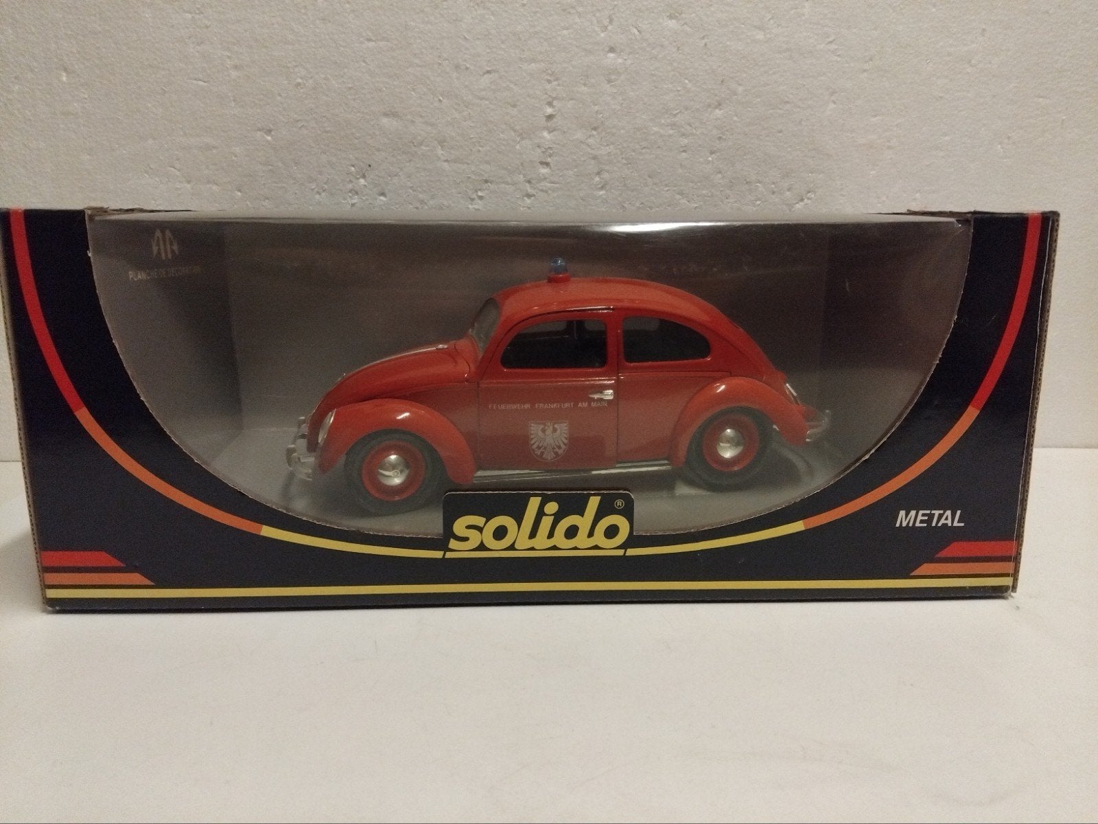Volkswagen Kever Split Window rood Feuerwehr Solido 1:17 KRD, Hobby en Vrije tijd, Ophalen of Verzenden, Zo goed als nieuw, Auto
