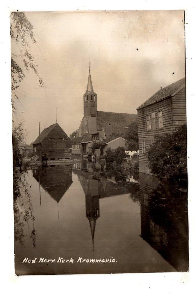 Krommenie Fotokaart Achterzijde Dorp, Ophalen of Verzenden, 1920 tot 1940, Ongelopen, Noord-Holland