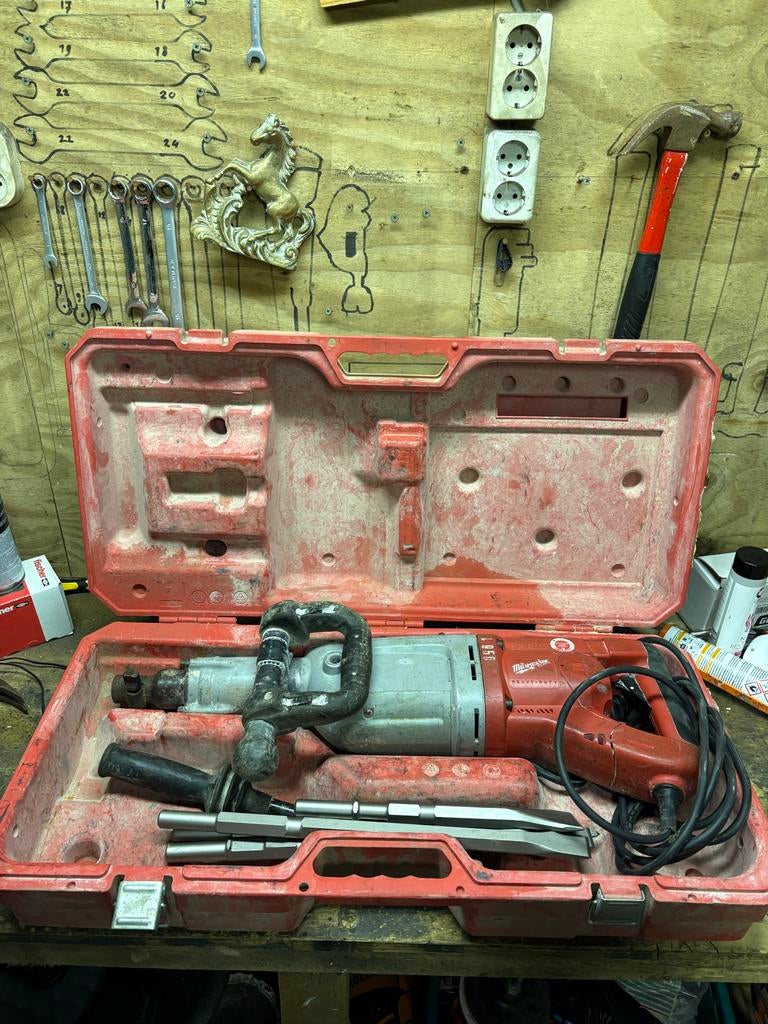 Milwaukee Kango 950 K breekhamer (SDS-Max) met 4 beitels, Ophalen of Verzenden, Gebruikt