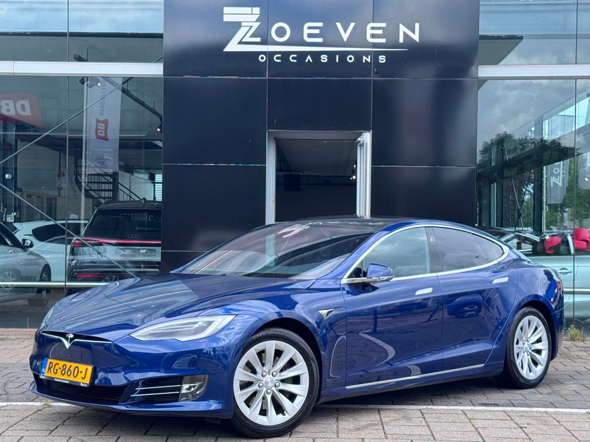 Tesla Model S 75 Business Economy, Achterwielaandrijving, Gebruikt, Zwart, Leder en Stof