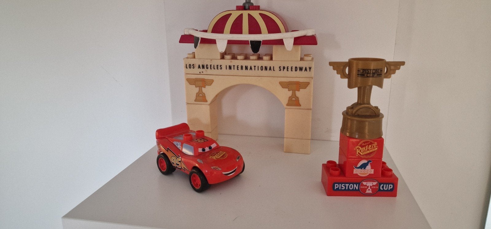 Megabloks Duplo Cars Piston Cup set (compleet), Ophalen of Verzenden, Gebruikt, Megabloks