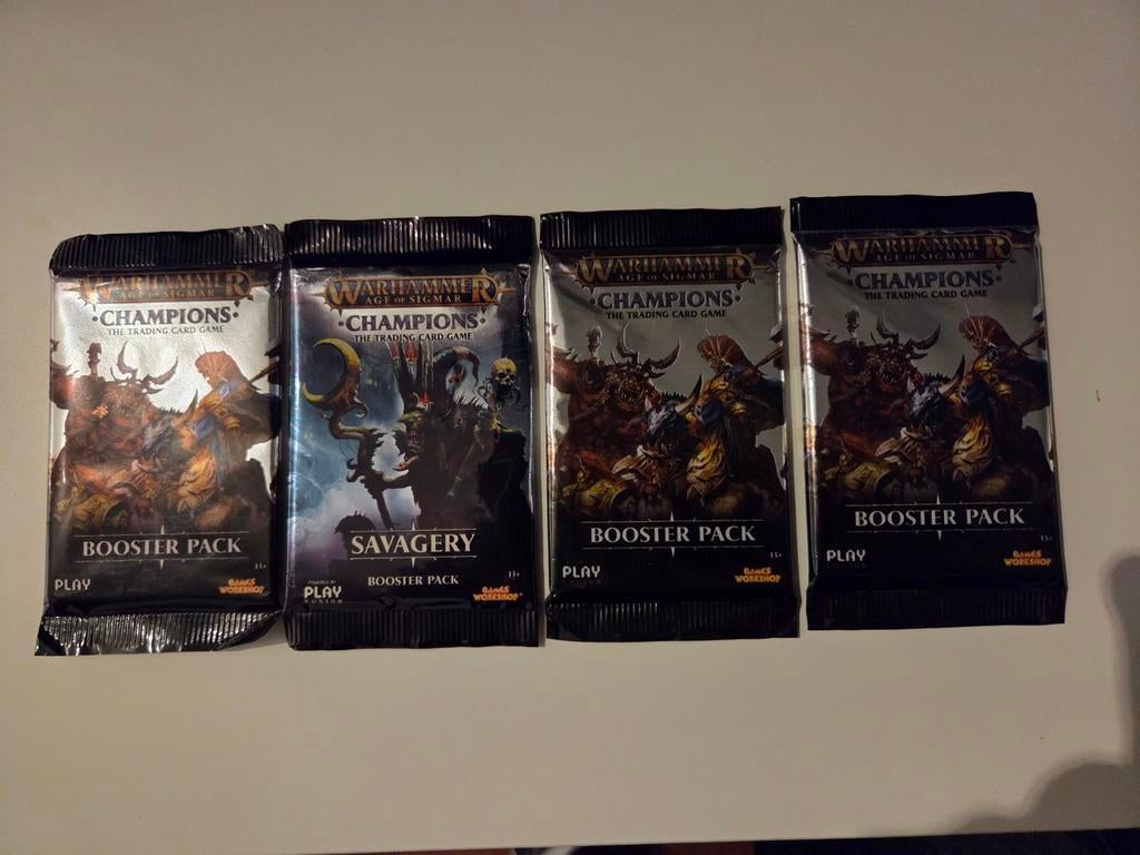 4x Warhammer Age of Sigmar Champion Trading Card Game Packs, Ophalen of Verzenden, Nieuw