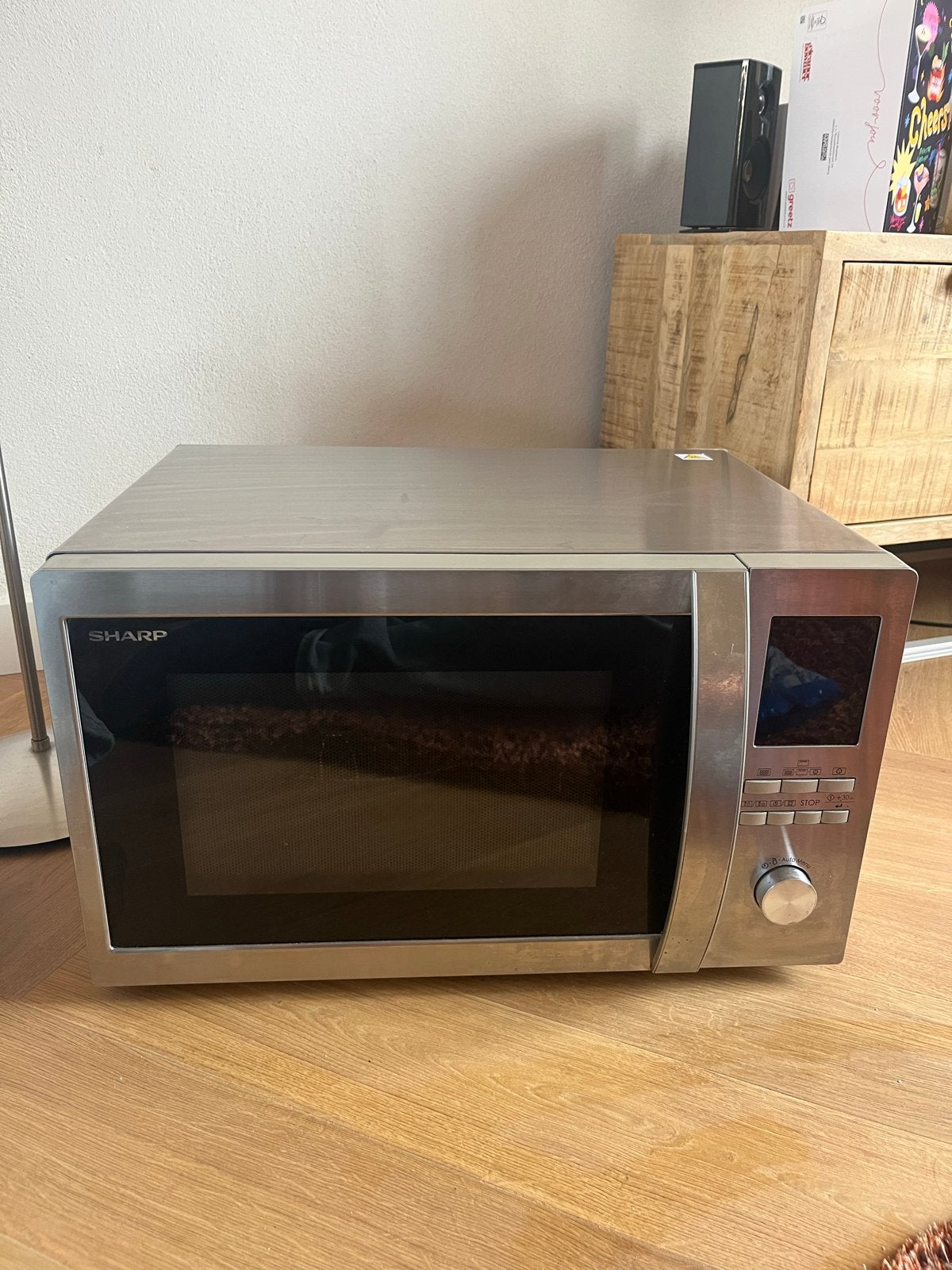 Sharp R-922STWE Combimagnetron - RVS, Ophalen, Combimagnetron, Gebruikt, 60 cm of meer