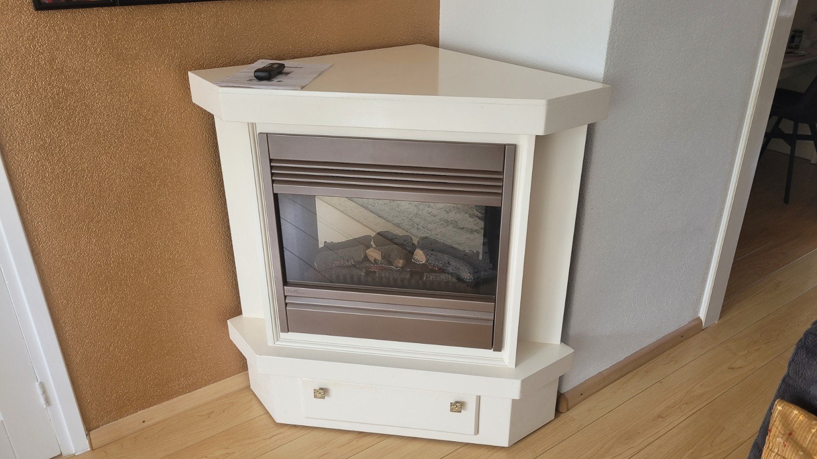 Dimplex Elektrische Hoek Sfeerhaard met Verwarming, Ophalen of Verzenden, Gebruikt, Vrijstaande haard, Elektrische haard