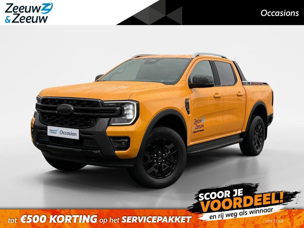 Ford Ranger Wildtrak 2.3 PHEV 279pk 10-traps automaat | Hand, Auto's, Bestelauto's, Automaat, Stof, Gebruikt, Zwart