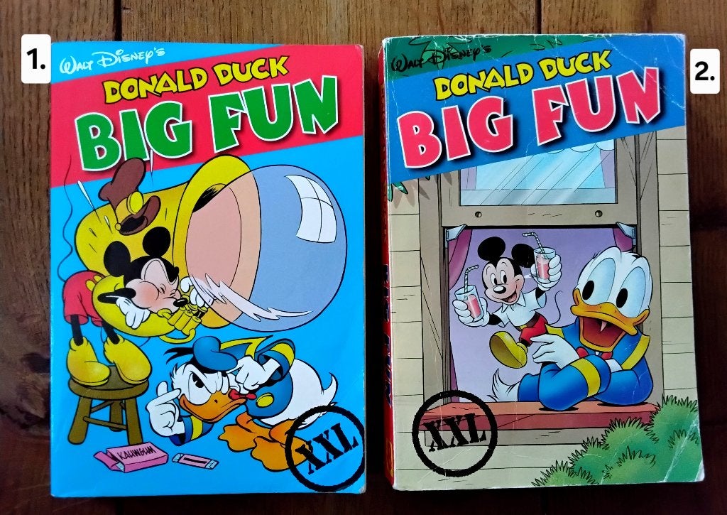 2x Walt Disney's Donald Duck - Big Fun XXL, Meerdere stripboeken, Ophalen of Verzenden, Gelezen
