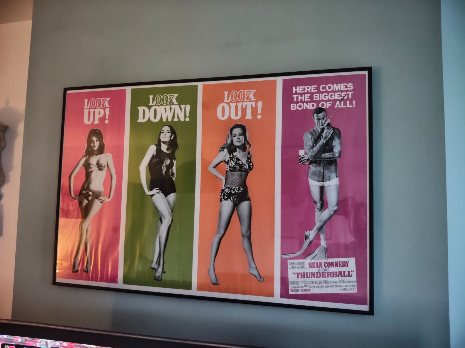 Poster van James Bond 007 Thunderball - Sean Connery, Ophalen, Gebruikt, A1 t/m A3, Film en Tv