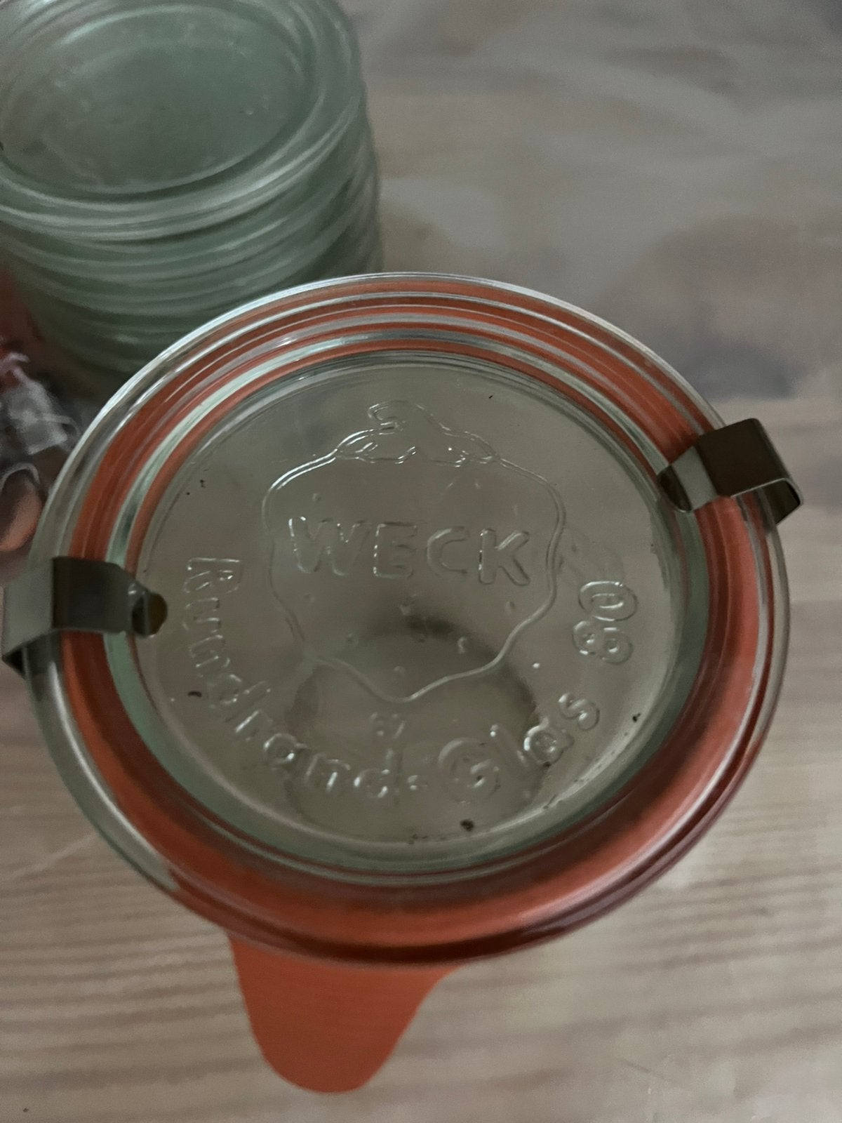 9 originele WECK inmaakpotten met deksels, ringen & klemmen, Met deksel, Pot, Bus of Blik, Ophalen of Verzenden, Glas