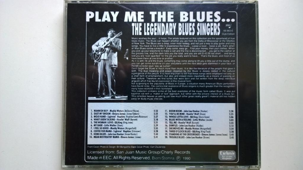 Play Me The Blues... The Legendary Blues Singers, Ophalen of Verzenden, Zo goed als nieuw, Jazz en Blues