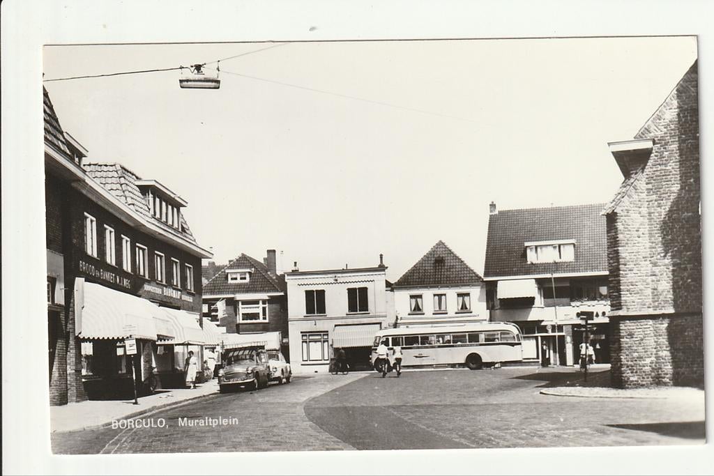 BORCULO MURALTPLEIN BAKKERIJ SLIJTERIJ GTW AEC VERHEUL BUS, Ophalen of Verzenden, 1960 tot 1980, Ongelopen, Gelderland