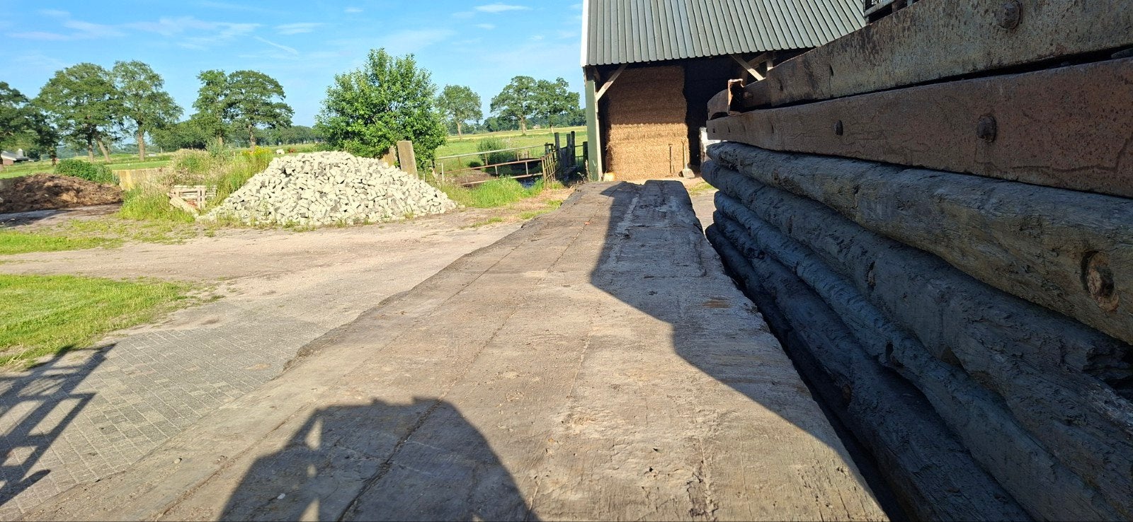 draglineschotten 8 meter, Doe-het-zelf en Verbouw, Hout en Planken, Ophalen
