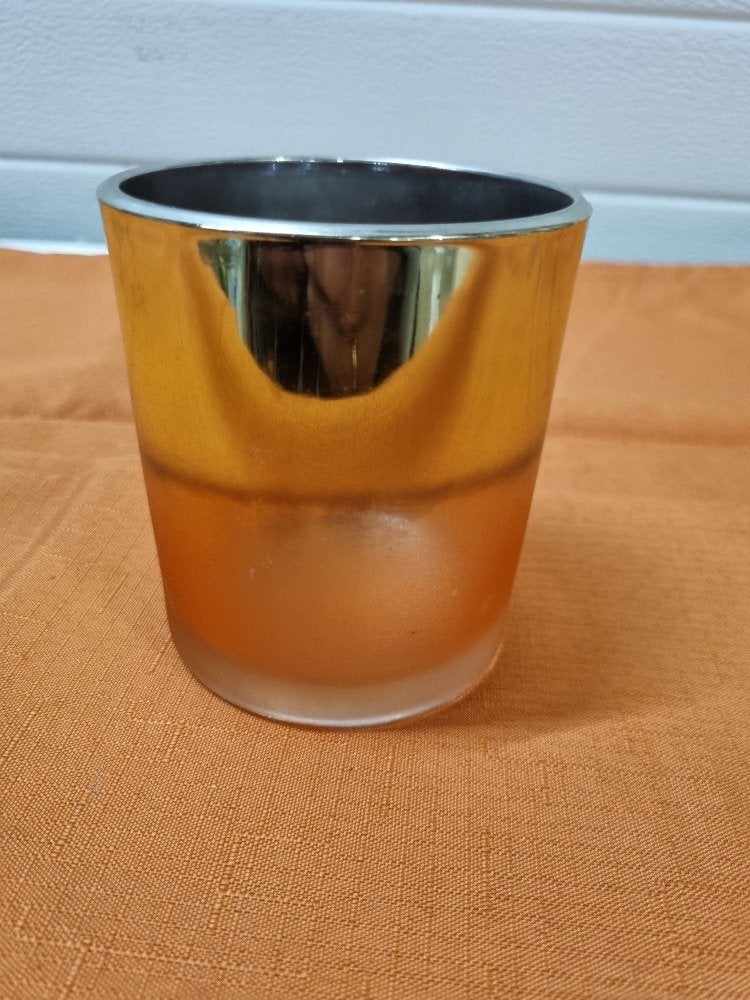 waxinehouder glas goud oranje, Ophalen of Verzenden, 'T Olde Gre-j, Info@toldegrej.nl, Endepoelstraat 20f Didam
