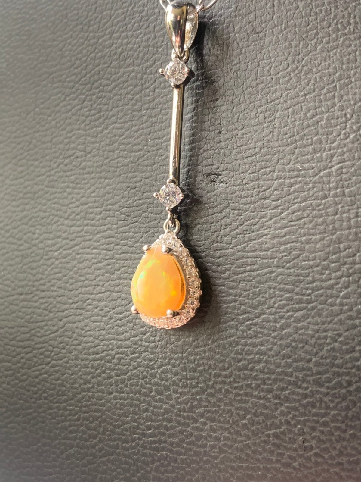 Vuuropaal opaal edelopaal hanger beschermt liefde geluk, Sieraden, Tassen en Uiterlijk, Magnolia11, Nieuw, Oranje, Ophalen of Verzenden