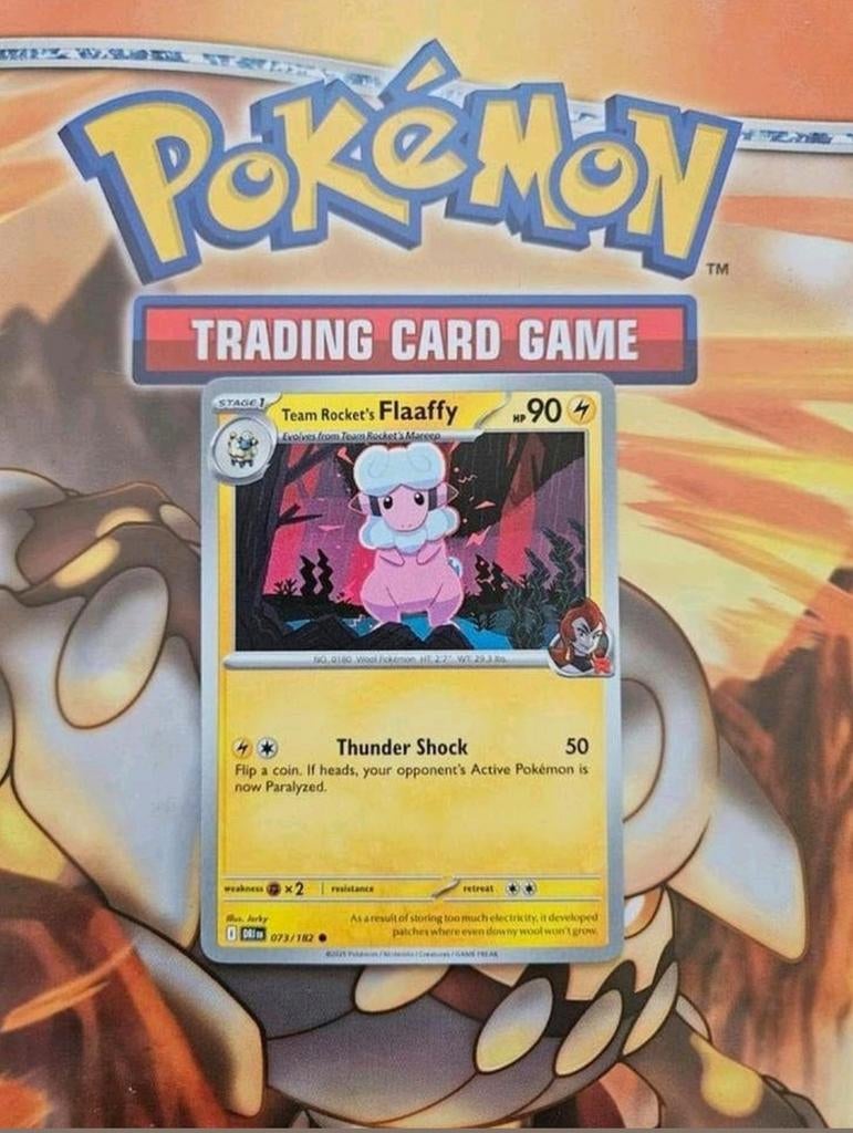 Team Rocket's Flaaffy 073/182 Destined Rivals pokemon nm, Ophalen of Verzenden, Zo goed als nieuw, Losse kaart