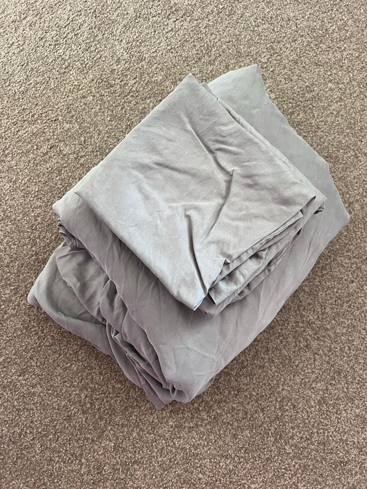 Satijnen Beddengoedset Taupe H&M - Hoeslaken, Dekbedovertrek, Huis en Inrichting, Gebruikt, Bruin, Beddengoedset, Overige materialen
