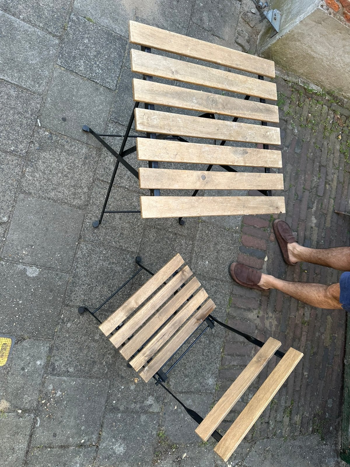 Ikea buiten tafel met 1 stoel, Tuin en Terras, Ophalen, Zo goed als nieuw, Stoel, 2 zitplaatsen