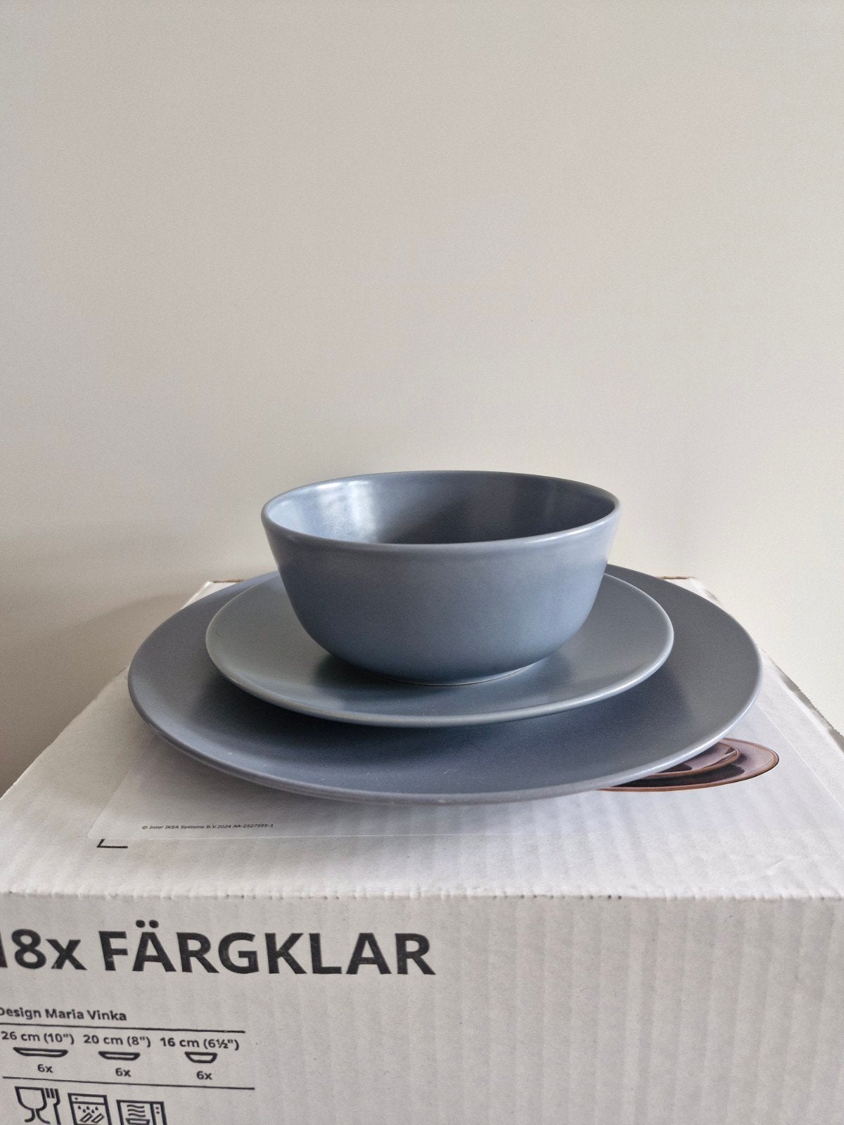 IKEA FÄRGKLAR Servies - 21-delig, grijs, Ophalen, Gebruikt, IKEA, Modern