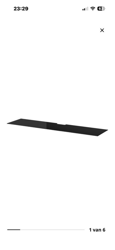 BESTÅ Toppaneel voor tv, glas zwart, 180x40 cm (Oude versie), Ophalen, Zo goed als nieuw
