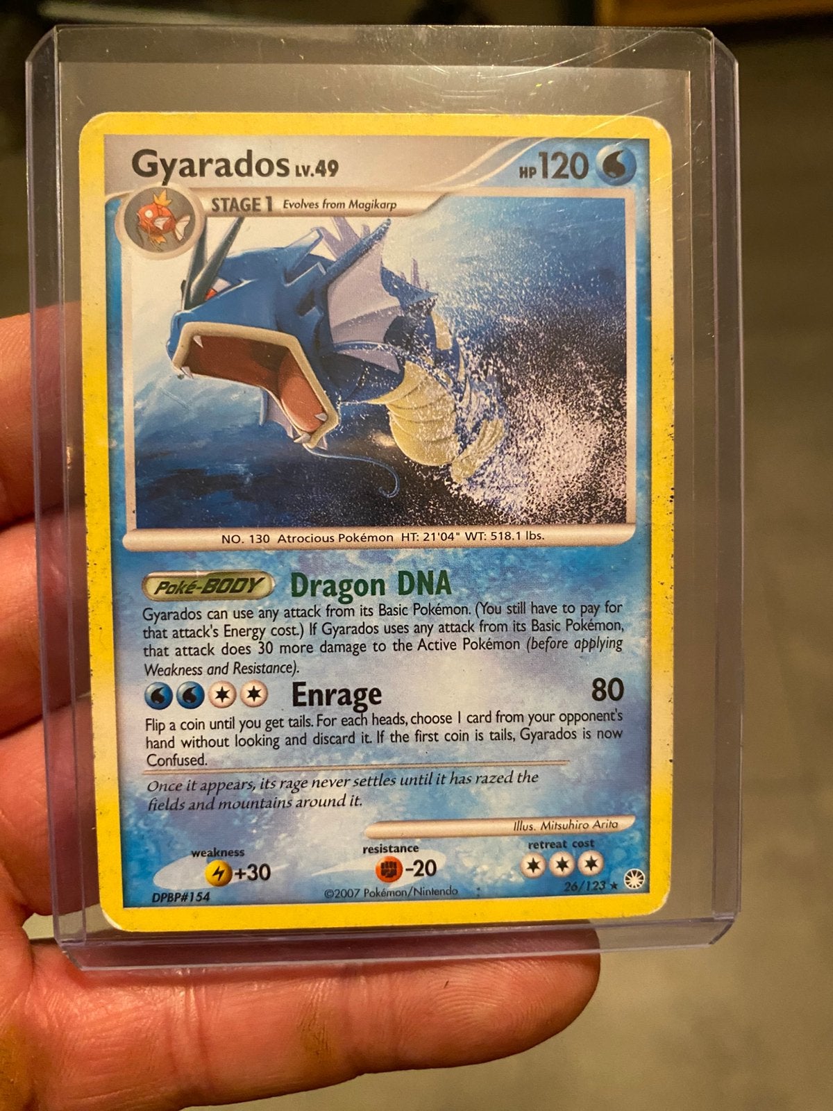 Mooie vintage  Gyarados kaart, Verzenden, Zo goed als nieuw