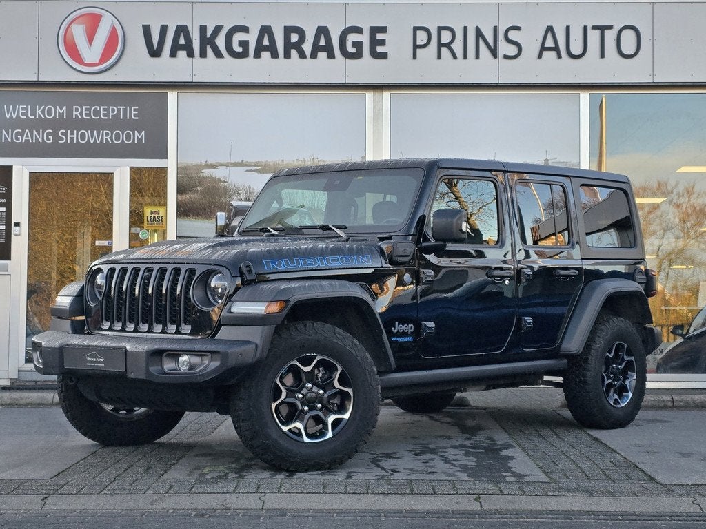 Jeep Wrangler Unlimited 4xe 380 Rubicon CAMERA V+A|ACC|STUUR, Zwart, 4 cilinders, Cabriolet, Bedrijf