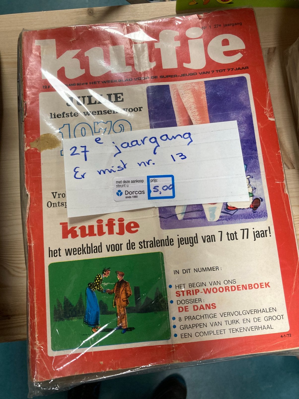 4 pakketten met oude jaargangen van Kuifje - Per pak, Ophalen of Verzenden, Gelezen, Overige typen