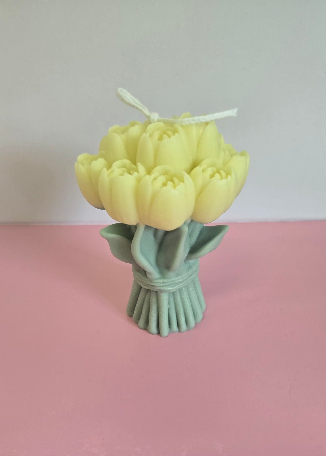 Tulpen Boeket Kaars - Geel, Overige materialen, Nieuw, Ophalen of Verzenden, Modern